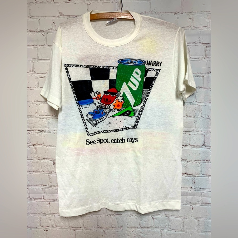 Vintage 7-UP See Spot Single Stitch USA Shirt Size M USA​